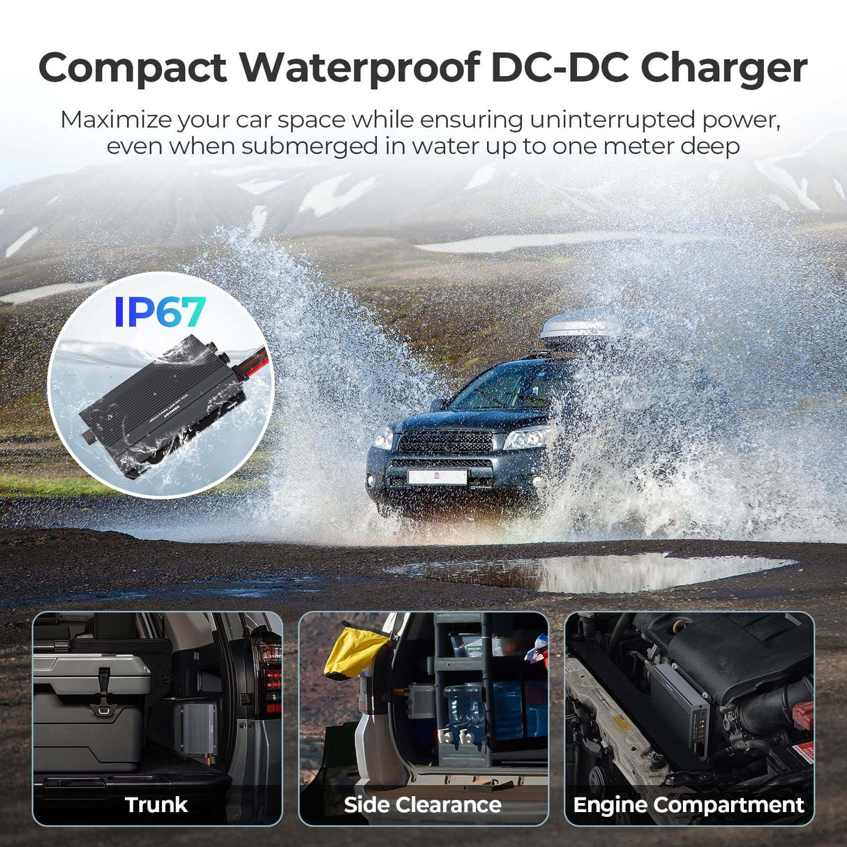 12V/24V IP67 50A DC-DC Battery Charger with MPPT