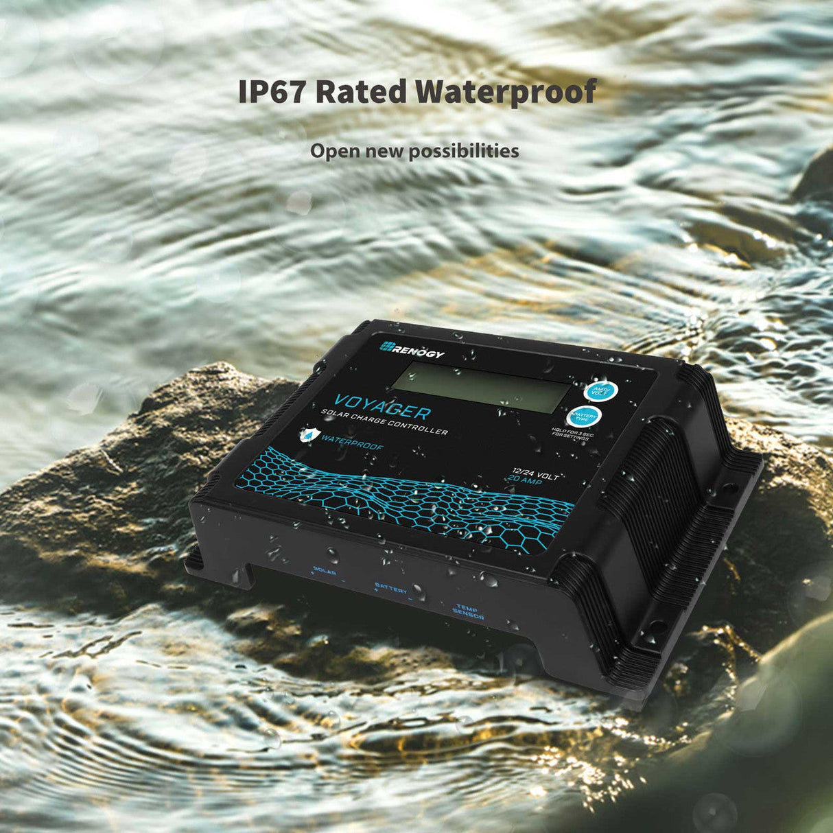 New Edition Voyager 20A PWM Waterproof Solar Charge Controller