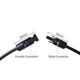 Solar Panel Extension Cable with Male to Female Solar Connectors (Single)