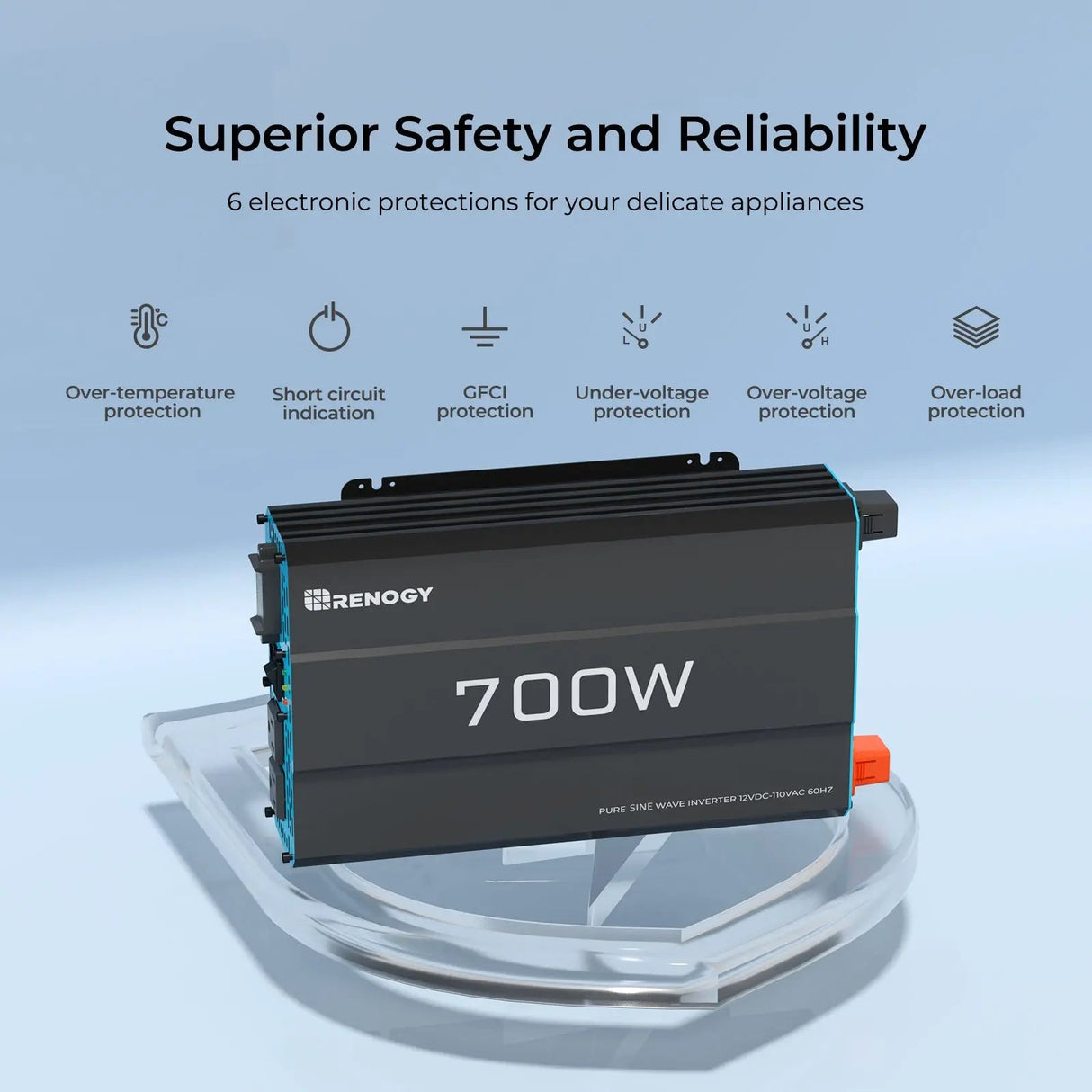 700W 12V Pure Sine Wave Inverter