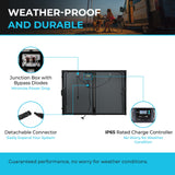 200W Portable Solar Panel Suitcase w/ 20A PWM Controller