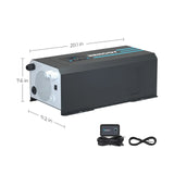 2000W 12V Pure Sine Wave Inverter Charger w/ LCD Display