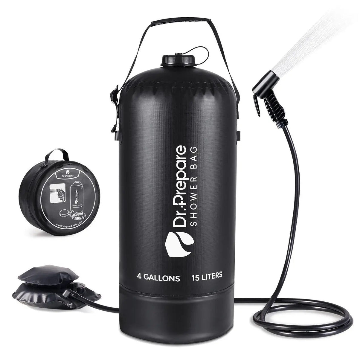 Dr.Prepare 15L Portable Camping Shower Kit with Foot Pump