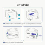 Renogy Mounting Brackets for 12V 100Ah Pro LiFePO4 Batteries (Set of 4)