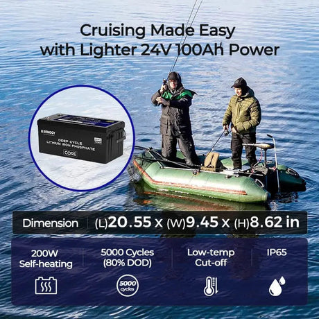 24V 100Ah Deep Cycle Lithium Iron Phosphate Battery | Core Series