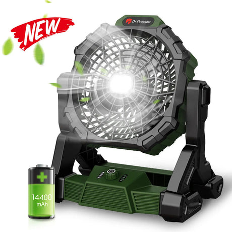 Dr.Prepare X35 Portable Camping Fan with LED Light