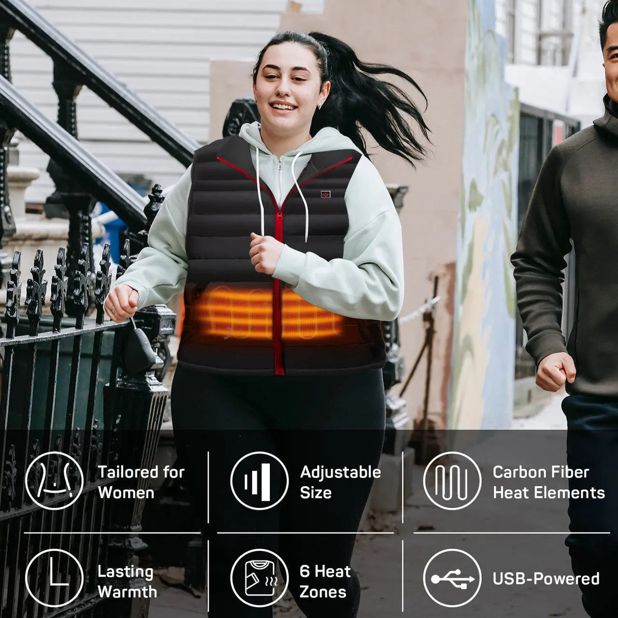 Dr.Prepare Electric Unisex Heated Vest with Removable Hood