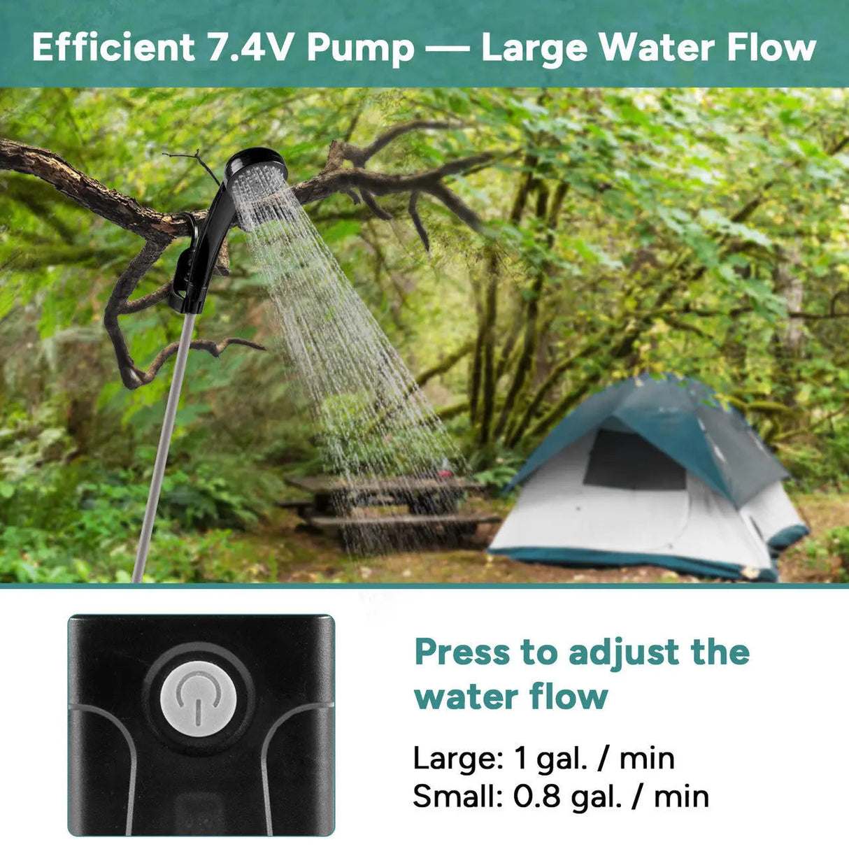 Dr.Prepare 15L Portable Camping Shower Kit with Foot Pump