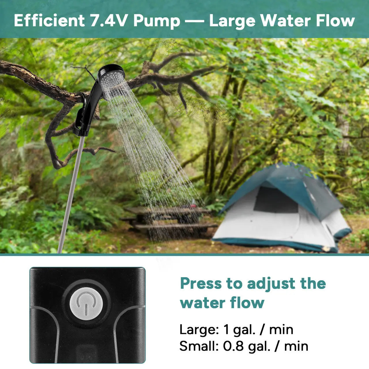 Dr.Prepare 15L Portable Camping Shower Kit with Foot Pump