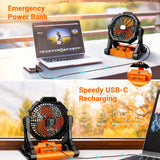 Dr.Prepare X25 Portable Camping Fan with LED Light