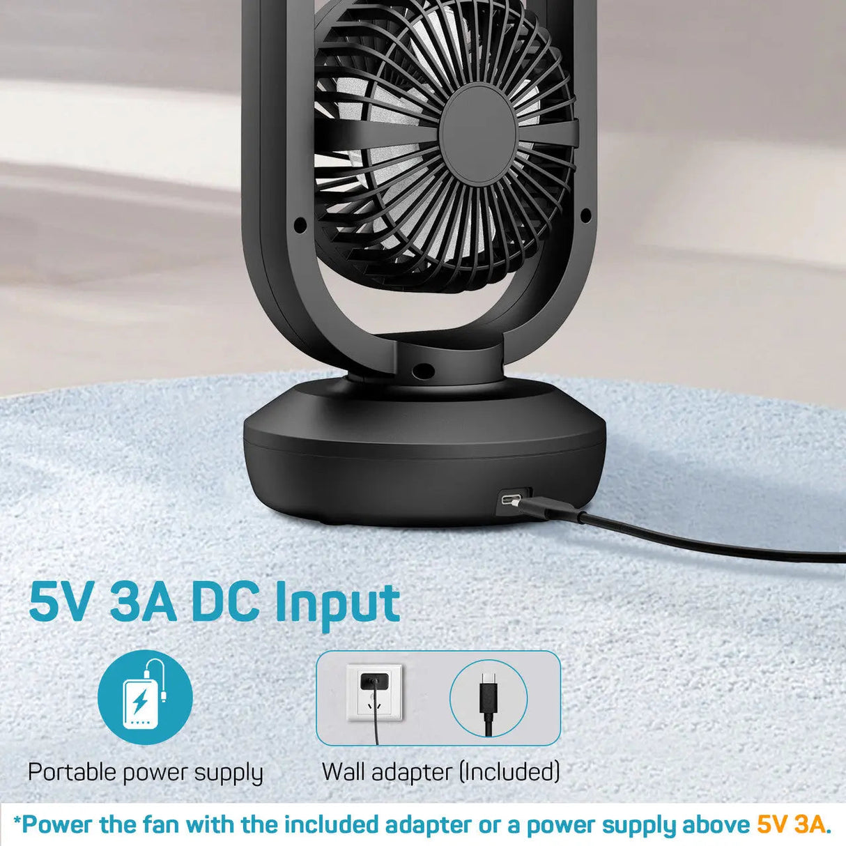 Dr.Prepare 15" Portable USB Desk Fan