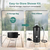 Dr.Prepare 15L Portable Camping Shower Kit with Foot Pump
