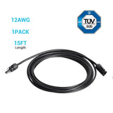 Solar Panel Extension Cable with Male to Female Solar Connectors (Single)
