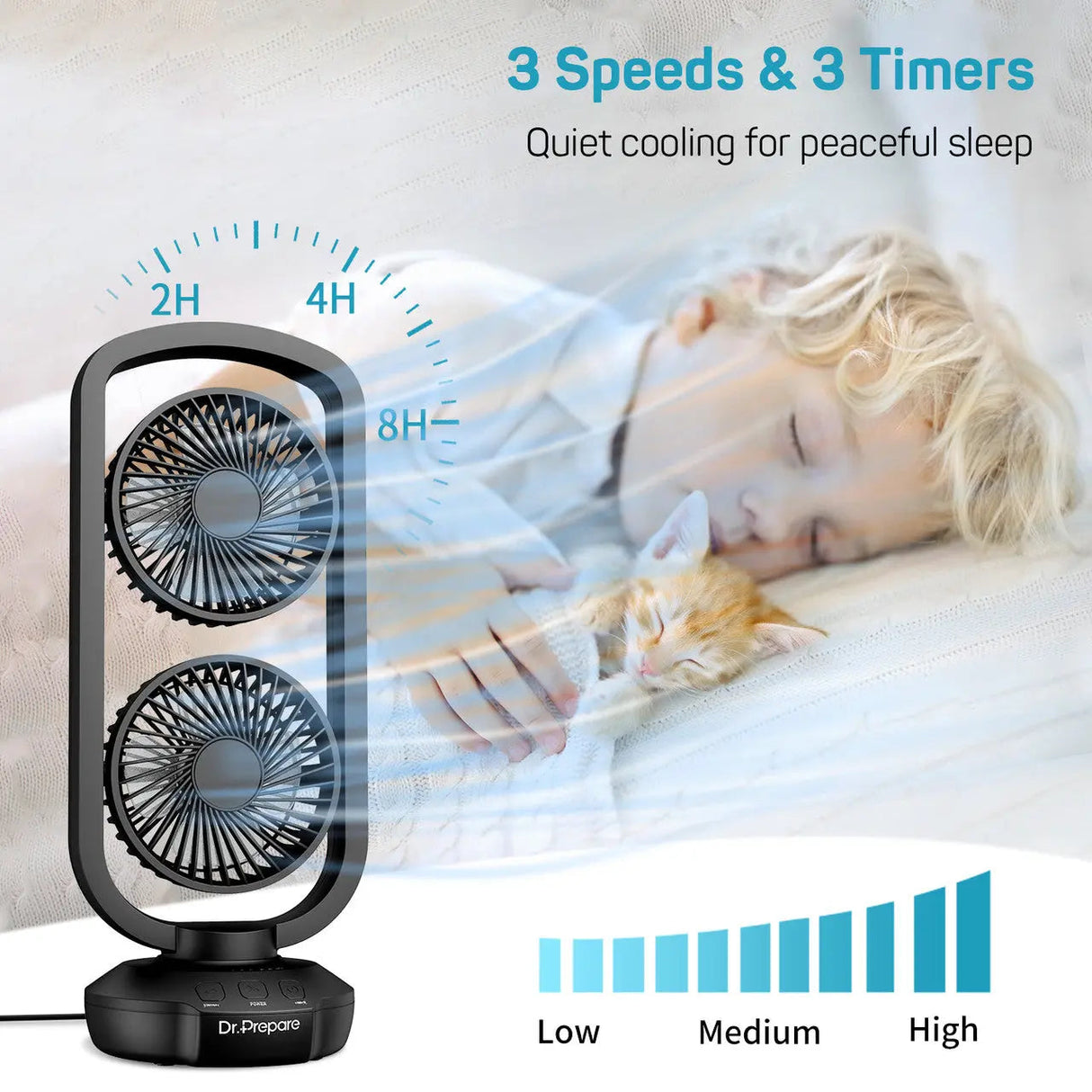 Dr.Prepare 15" Portable USB Desk Fan