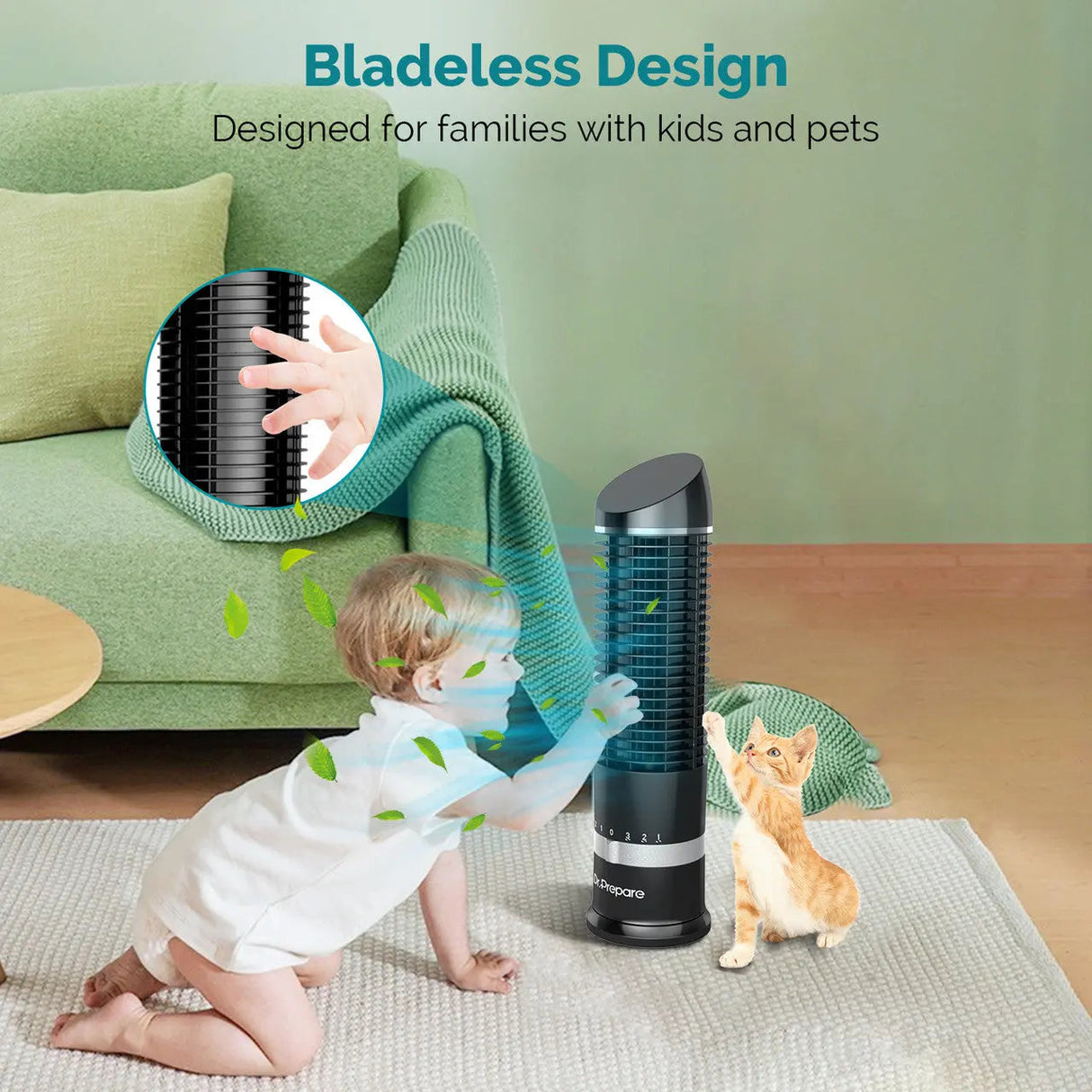 DR.PREPARE 16in Oscillating Tower Fan