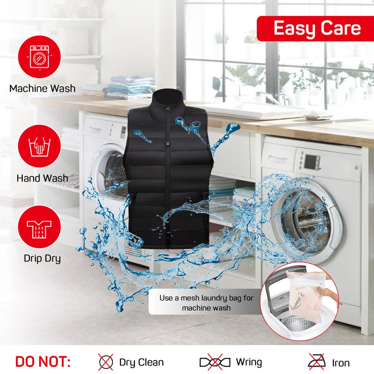 Dr.Prepare Unisex Heated Vest - 6 Heating Zones & Plus Size