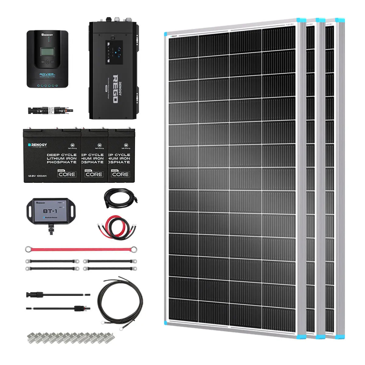 Essential Off-Grid Solar Kit 600W 12V | Optional 3.6kWh LiFePO4 Battery