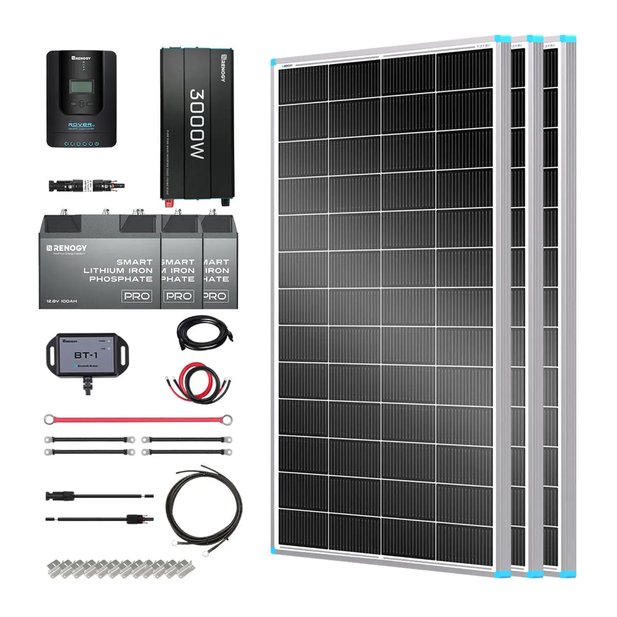 Essential Off-Grid Solar Kit 600W 12V | Optional 3.6kWh LiFePO4 Battery
