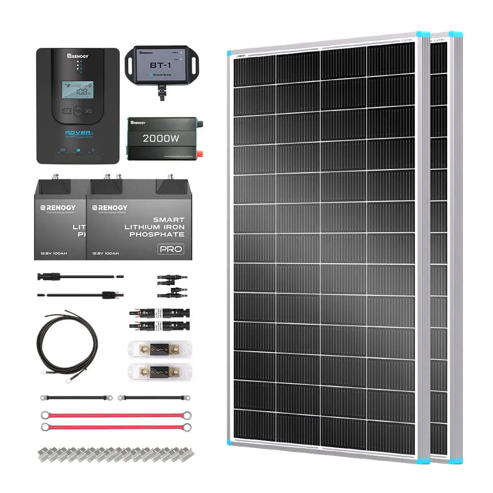 Essential Off-Grid Solar Kit 400W 12V | Optional 2.4kWh LiFePO4 Battery