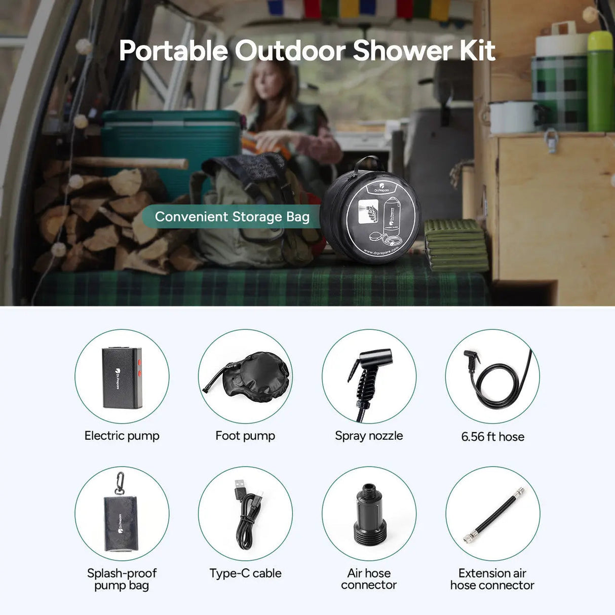 Dr.Prepare 15L/20L Camping Shower Bag (4 Gallons/5 Gallons)