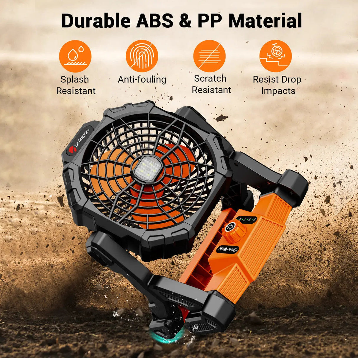 Dr.Prepare X35 Portable Camping Fan with LED Light