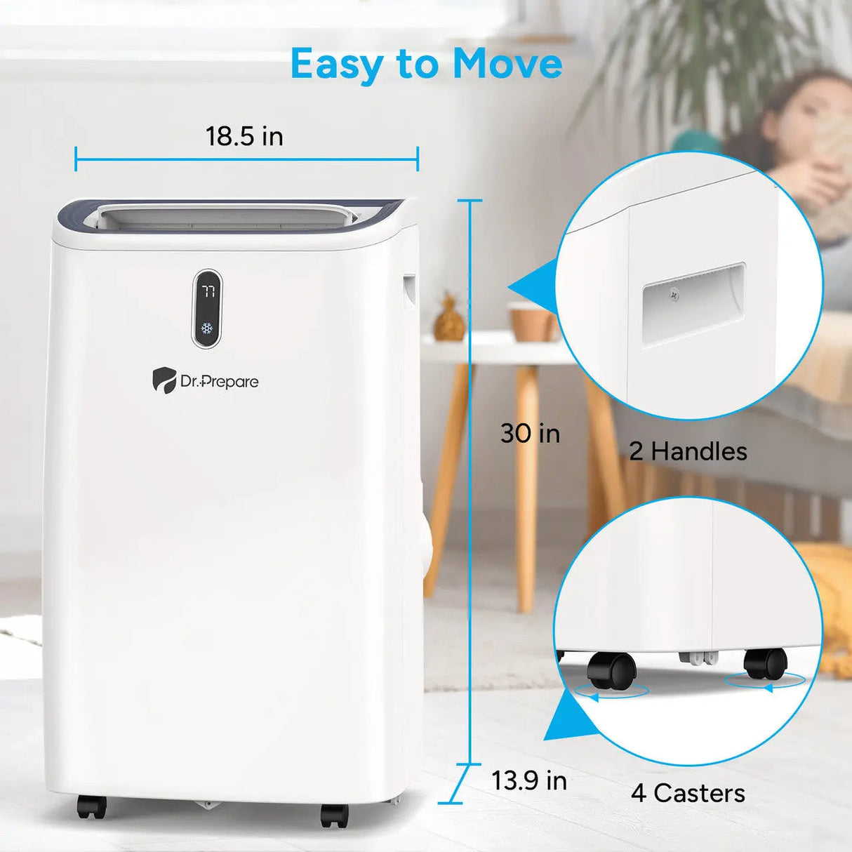 Dr.Prepare 14000 BTU Smart WiFi Portable Air Conditioner