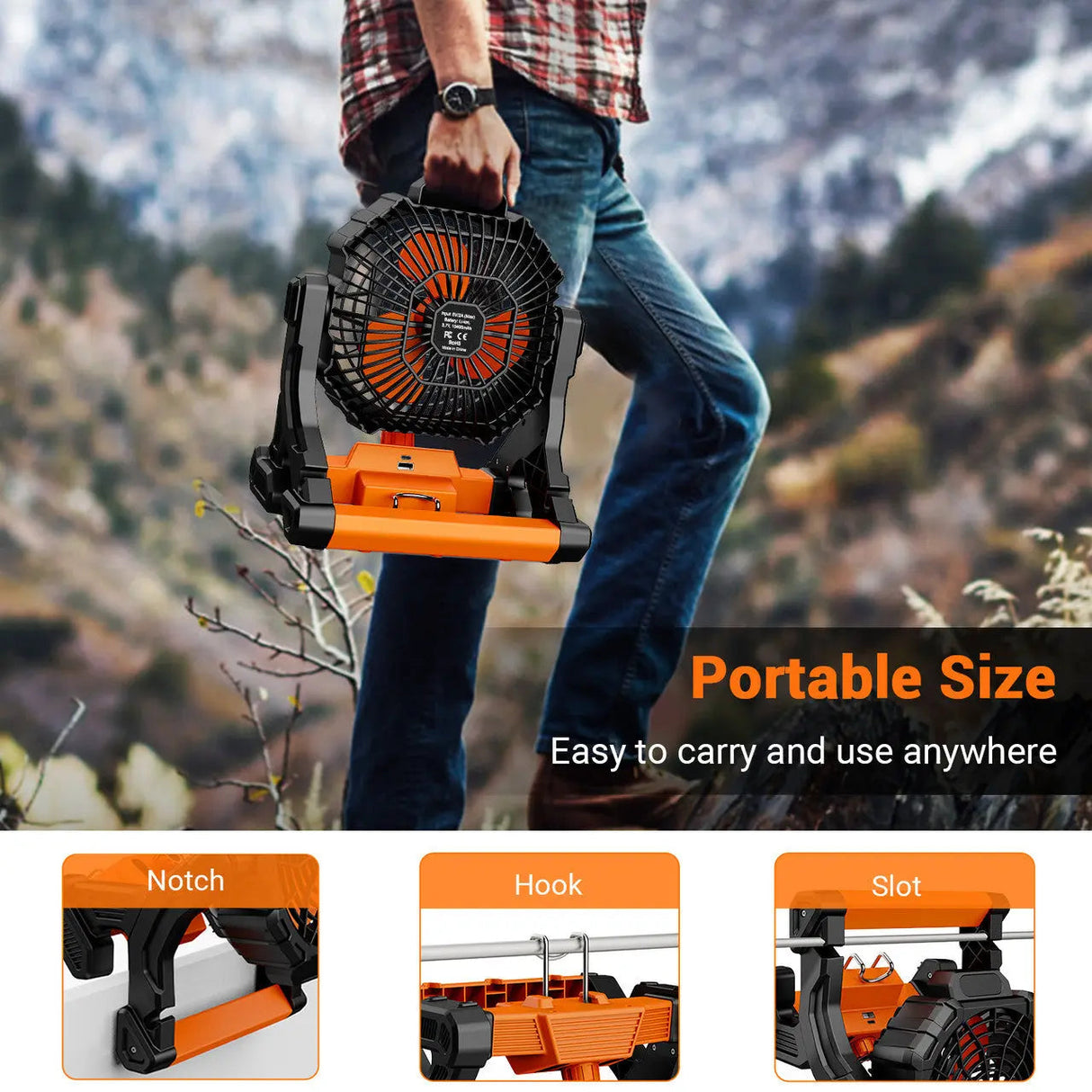 Dr.Prepare X35 Portable Camping Fan with LED Light