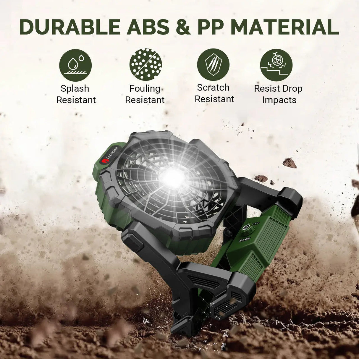 Dr.Prepare X35 Portable Camping Fan with LED Light