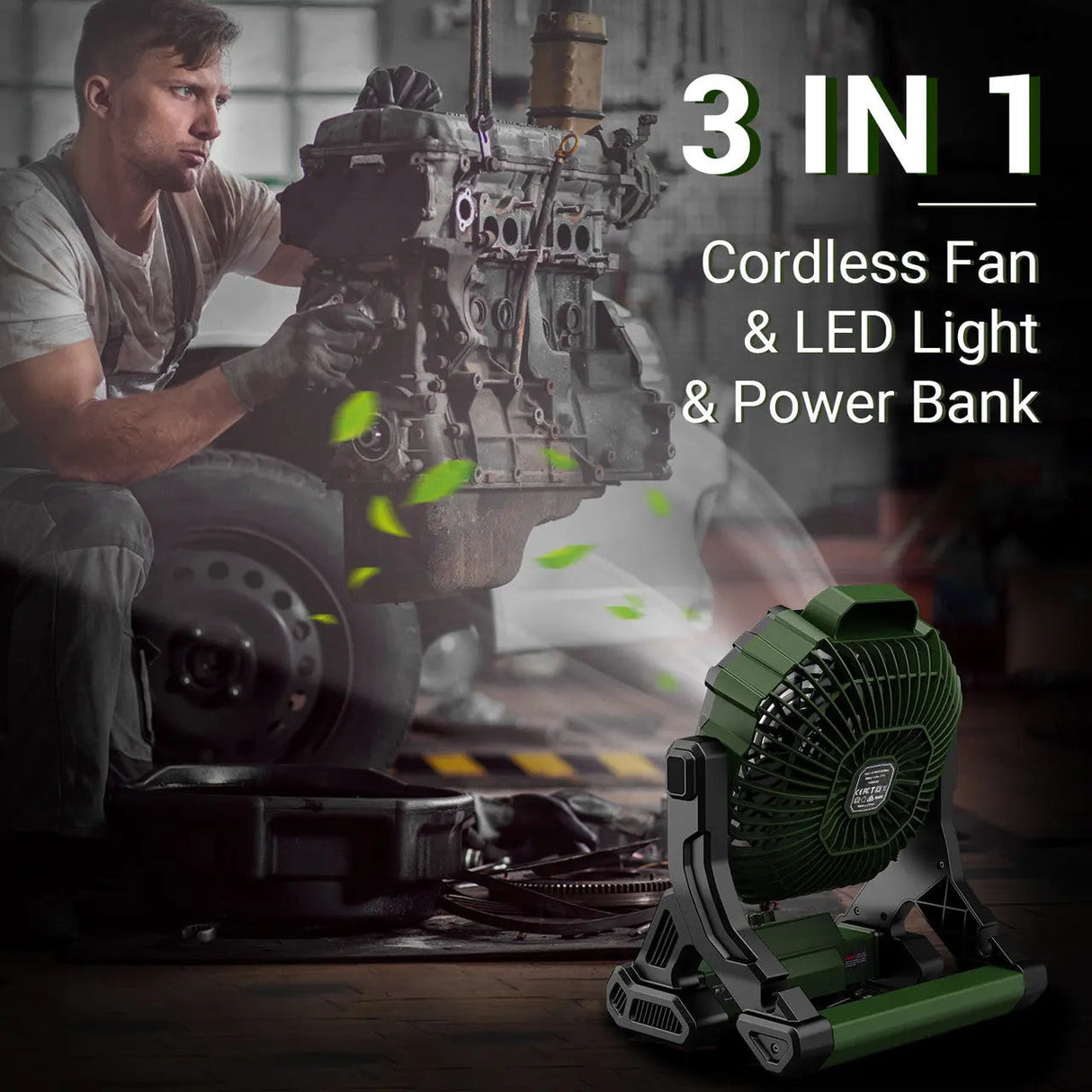 Dr.Prepare X35 Portable Camping Fan with LED Light