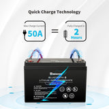Refurbished 12V 100Ah Lithium Iron Phosphate Battery w/ Bluetooth