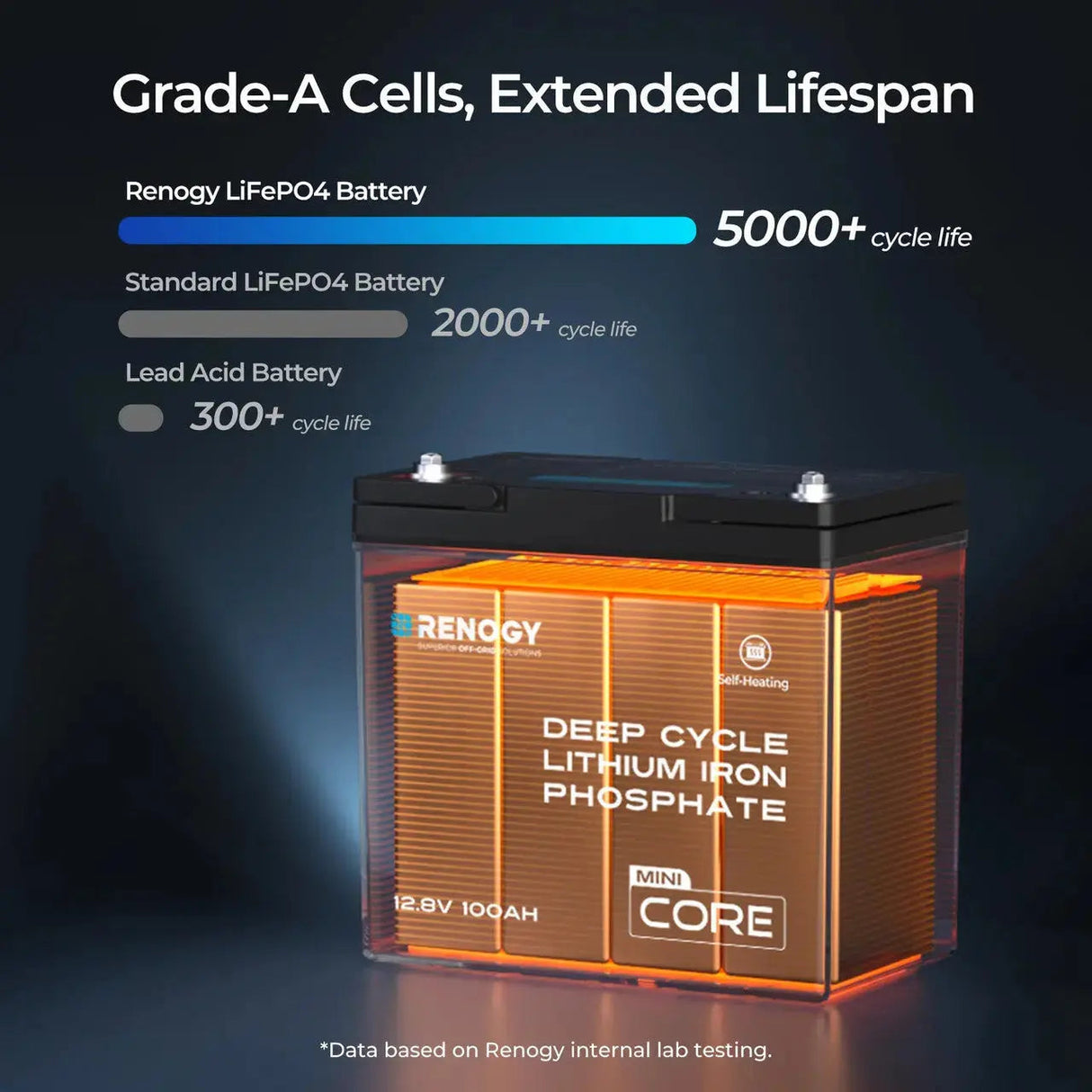 Mini Size 12.8V 100Ah Lithium Iron Phosphate Battery