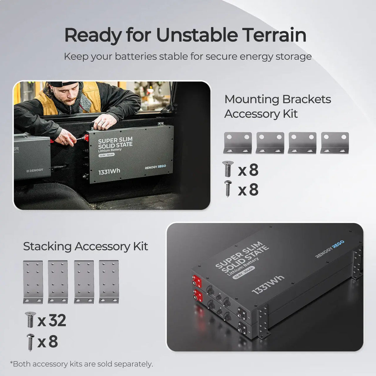 12V 104Ah Super Slim Solid State Lithium Iron Phosphate Battery | Rego Series