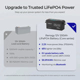 12V 200Ah Lithium Iron Phosphate Battery w/ Bluetooth