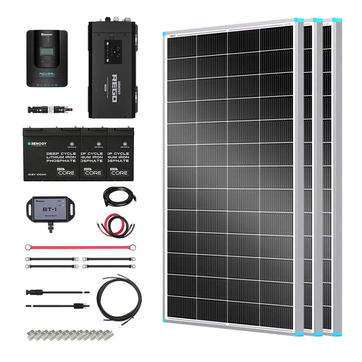 Essential Off-Grid Solar Kit 600W 12V | Optional 3.6kWh LiFePO4 Battery