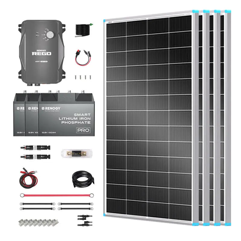 Essential Off-Grid Solar Kit 800W 12V | Optional 3.6kWh LiFePO4 Battery