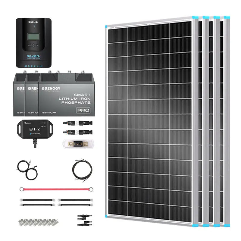 Essential Off-Grid Solar Kit 800W 12V | Optional 3.6kWh LiFePO4 Battery