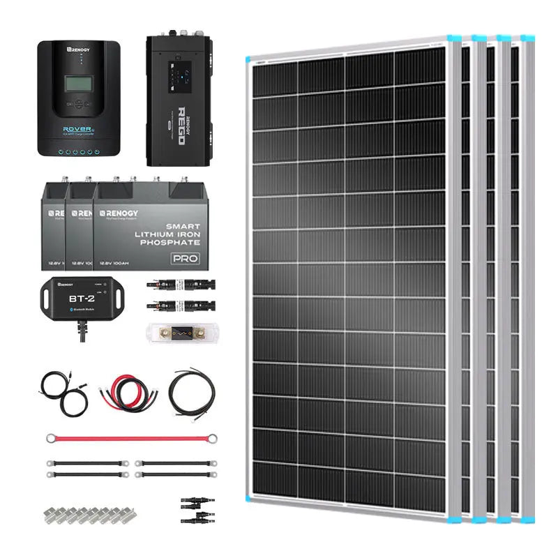 Essential Off-Grid Solar Kit 800W 12V | Optional 3.6kWh LiFePO4 Battery